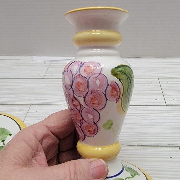 Ganz Casa Bella Candle Holders Ceramic 1-6", 1-10" Grapes Ivy Tuscan - Picture 10 of 14
